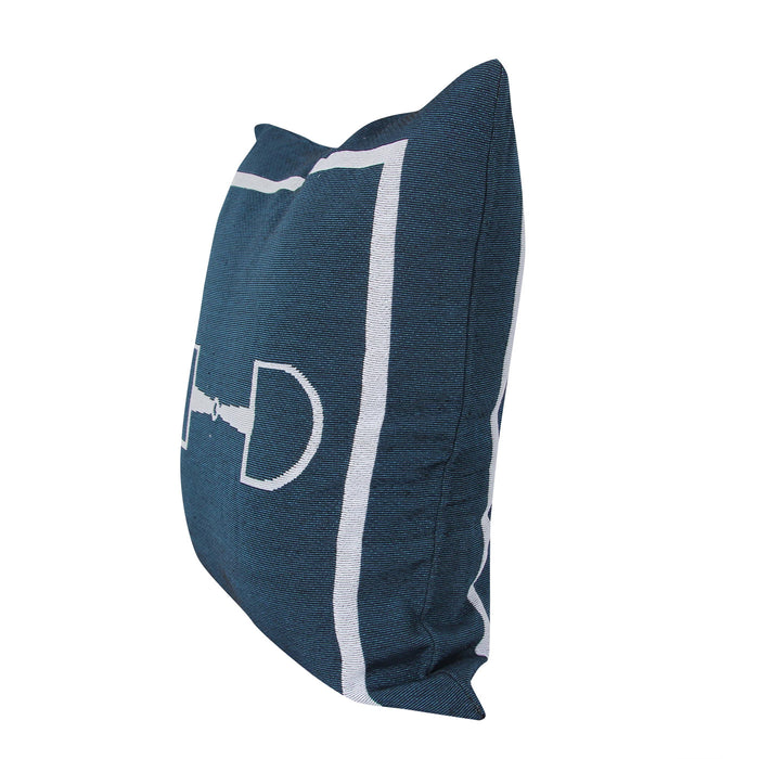 Navy Snaffle Bit Tapestry Accent Pillow