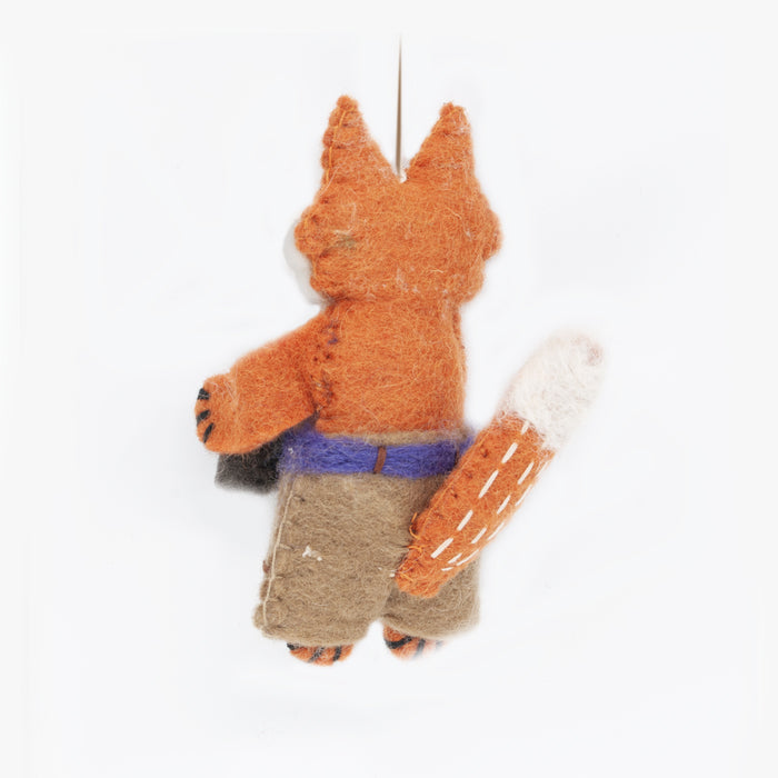 Camper Fox Wool Felt Ornament