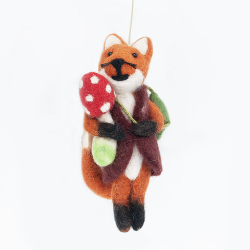 Foraging Fox Wool Felt Ornament