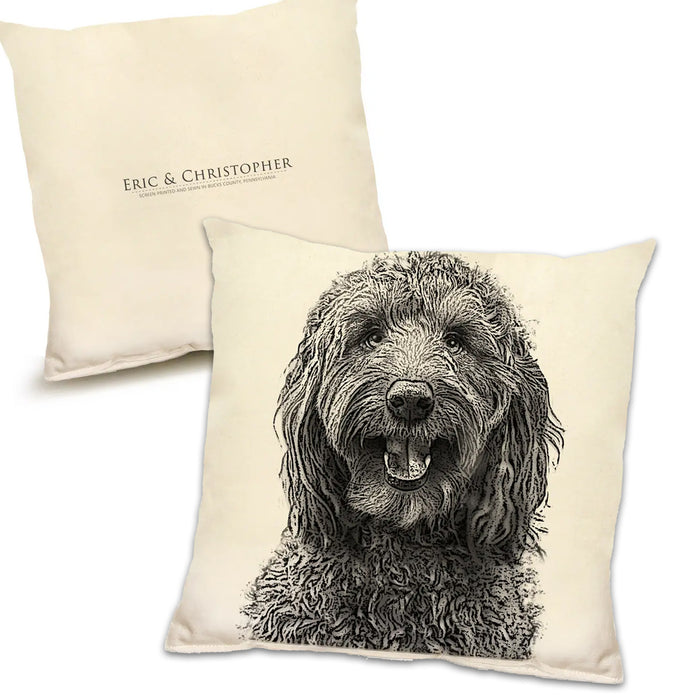Doodle Accent Dog Pillow by Eric & Christopher
