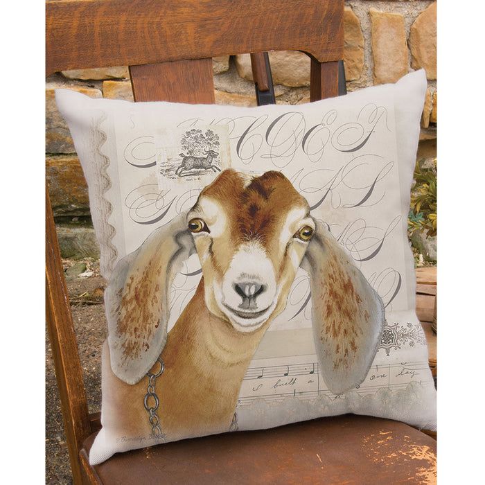 Country Barnyard Goat Accent Pillow
