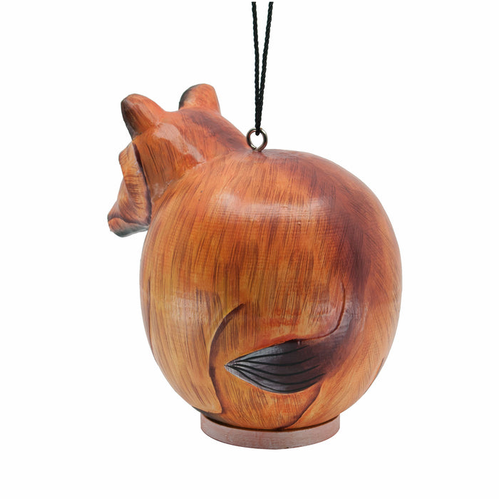 Fox Hand-Carved Garden Birdhouse