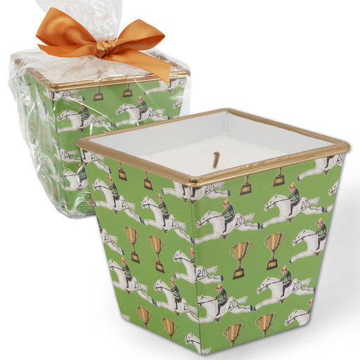 Off to the Races Candle Tin Pot