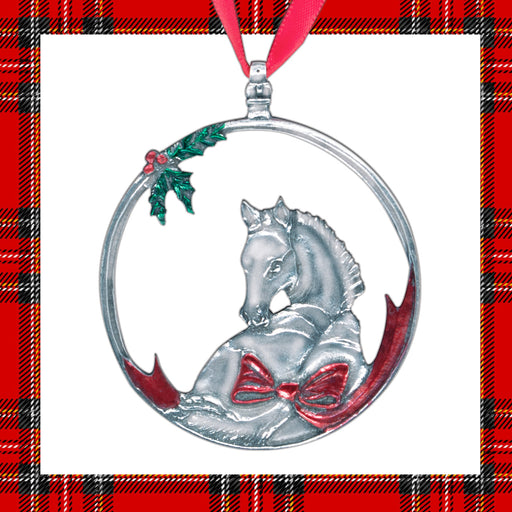 Foal with Mistletoe Pewter Ornament