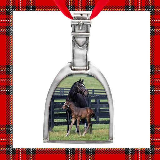 Stirrup Photo Frame Pewter Ornament
