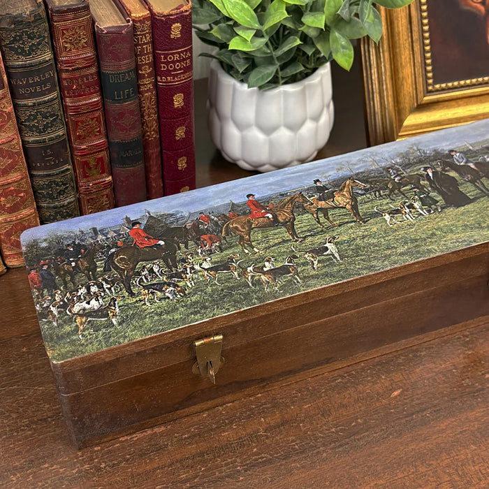Equestrian Vintage Style Foxhunt Writing Box with Accessories