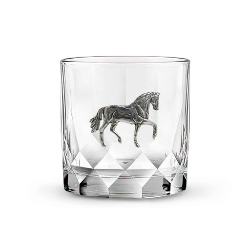 Trotting Horse Rock Glass - Glass & Pewter