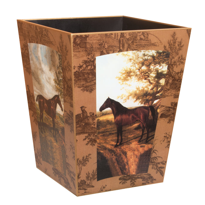 Bay Hunters Equestrian Wood Waste Basket