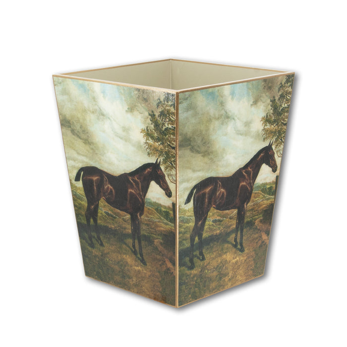 Equestrian Manor Wood Waste Basket