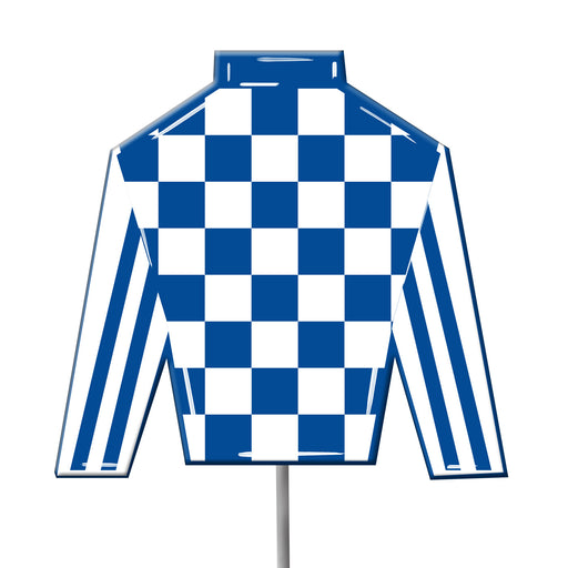 Jockey Silks Yard Stake - Blue & White