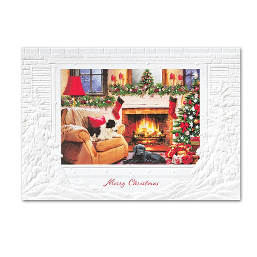 Home for Christmas Pets Embossed Holiday Cards