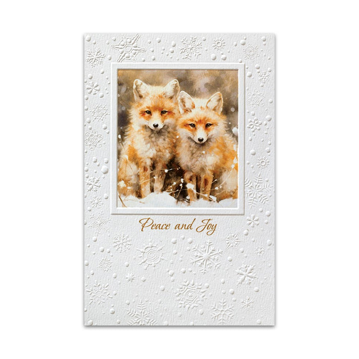 Little Foxes Embossed Holiday Cards