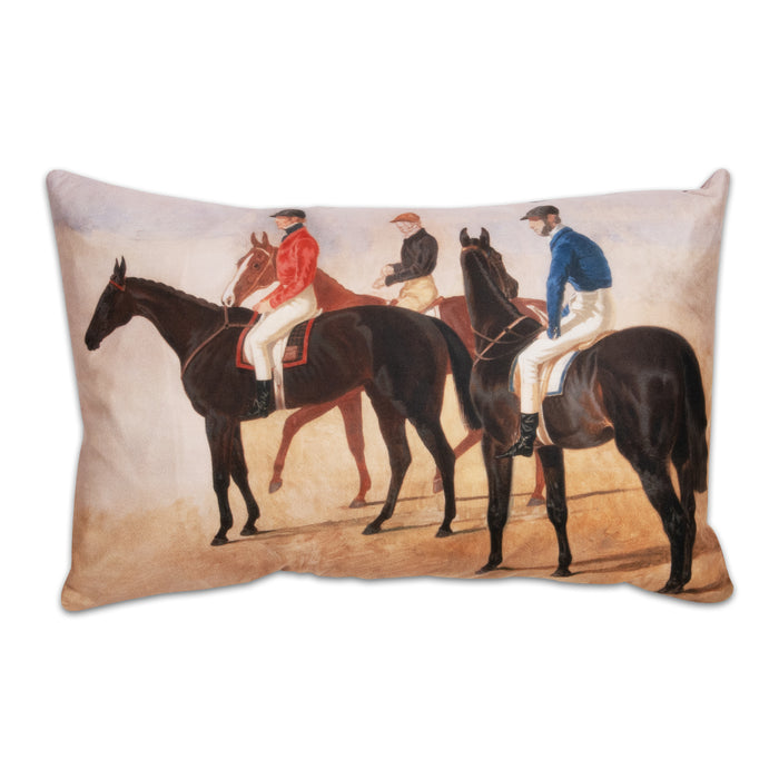 Start of the Race Equestrian Lumbar Pillow - Chenille 22" x 14"