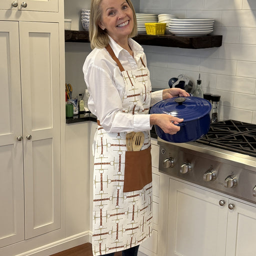 Hunt Country Cotton Apron Ivory