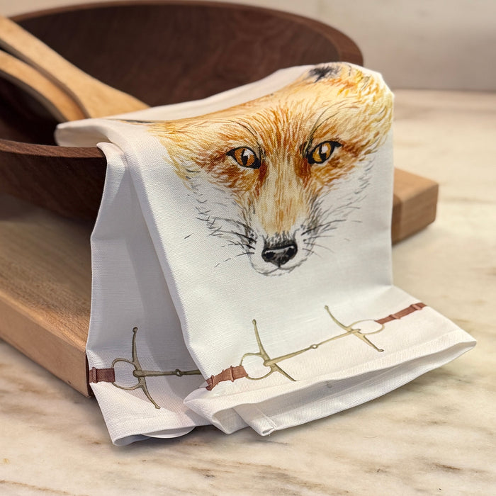 Hunt County Fox Guest Towel Ivory
