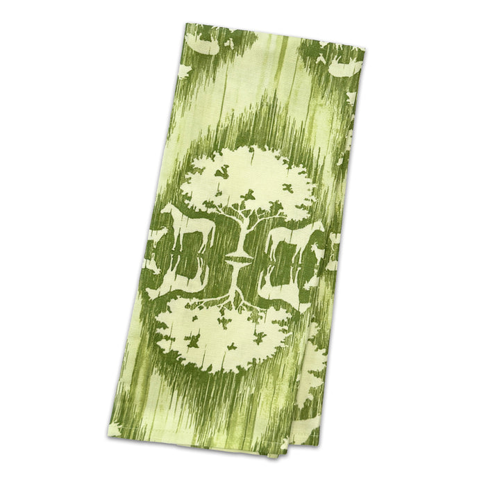 Farmyard Cotton Kitchen Towel - Sage Green