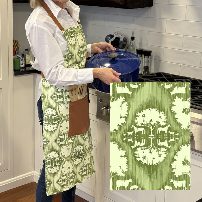 Farmyard Cotton Apron - Sage Green