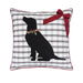 Black Lab Holiday Embroidered Pillow