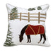 Equestrian Winter Turnout Embroidered Pillow