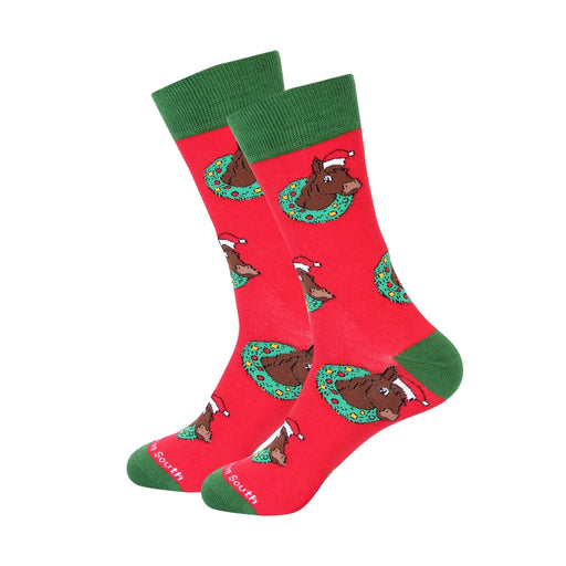 Santa Horse Holiday Men's Socks