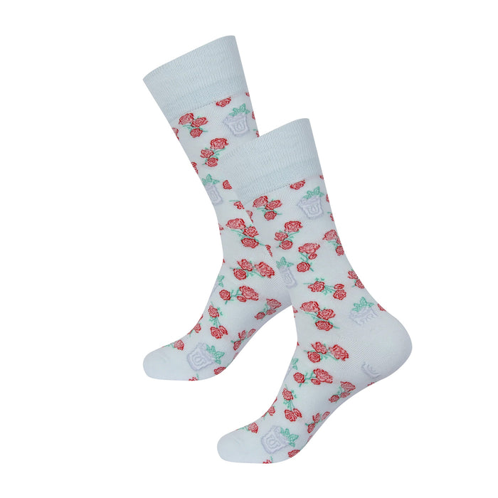 Roses & Juleps Horseracing Men's Socks - Grey