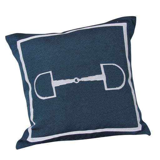 Navy Snaffle Bit Tapestry Pillow