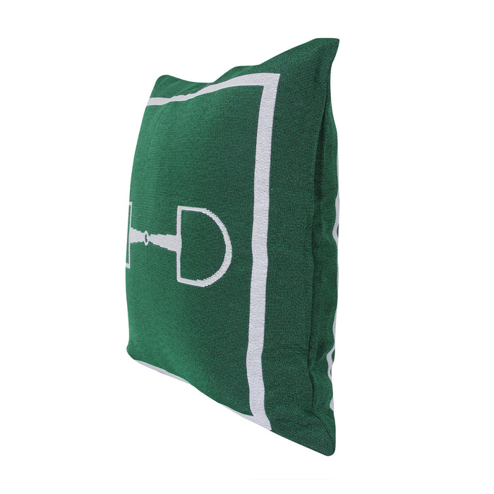 Hunter Green Snaffle Bit Tapestry Pillow