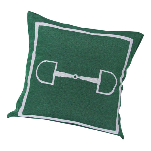 Hunter Green Snaffle Bit Tapestry Pillow