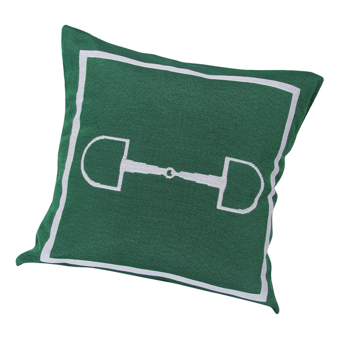 Hunter Green Snaffle Bit Tapestry Pillow