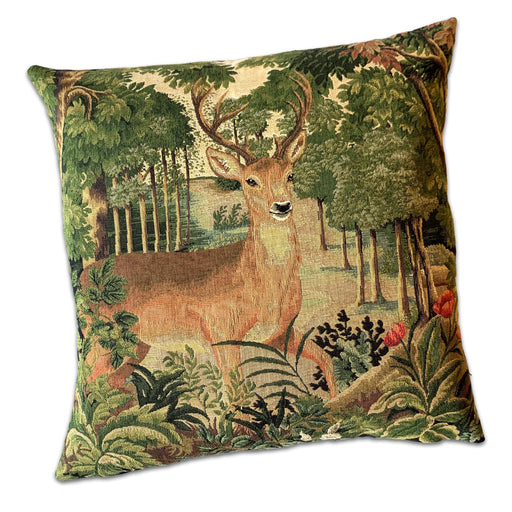 Stag Verdu Wilderness Tapestry Pillow - A