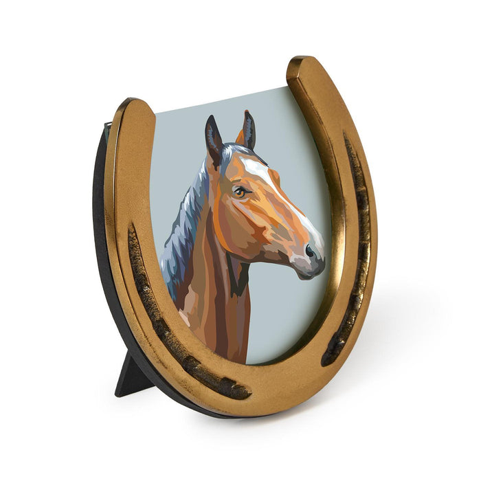 Brass Horseshoe Equestrian Photo Frame