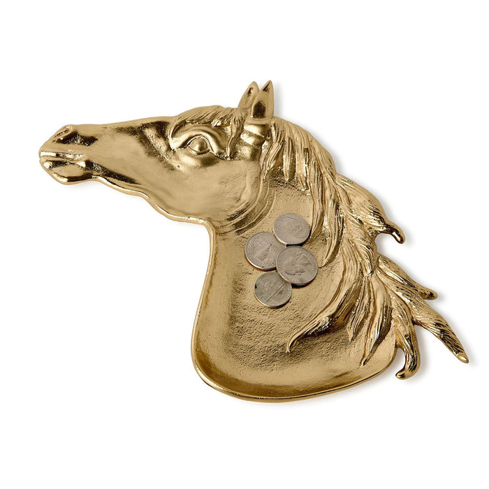 Antique Brass Equestrian Horse Desk Tray
