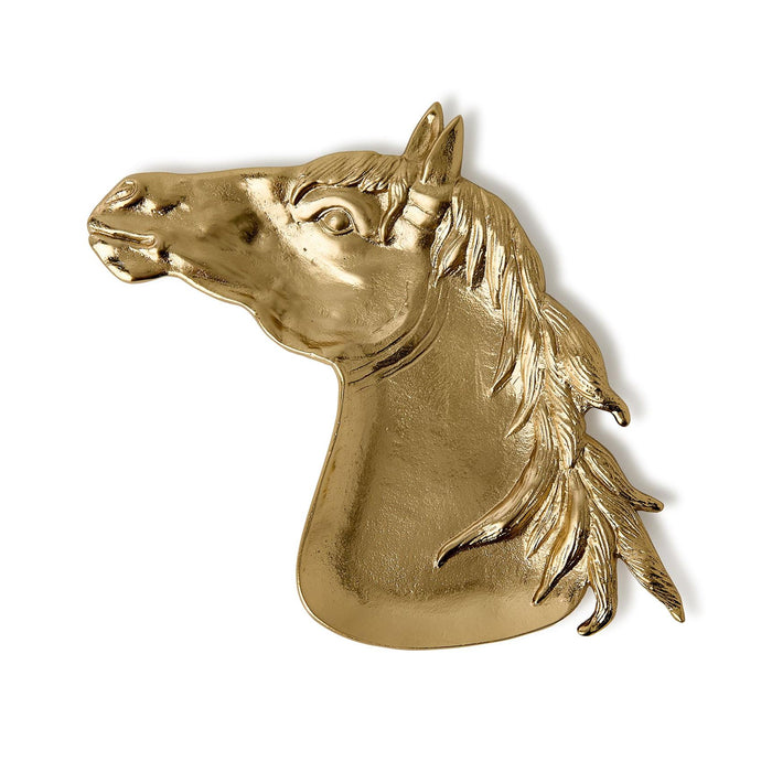 Antique Brass Equestrian Horse Desk Tray
