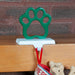 Dog Paw Stocking Iron Hanger - Green
