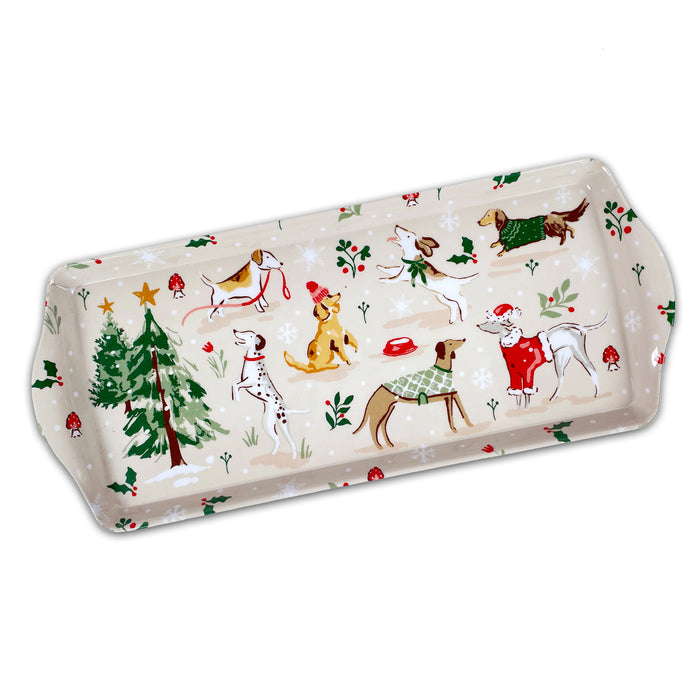 Christmas Dog Walkies Small Tray - Melamine