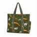 Woodland Fox & Friends Quilted Tote - Hunter Green