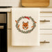 Woodland Fox Wreath Embroidered Guest Towel