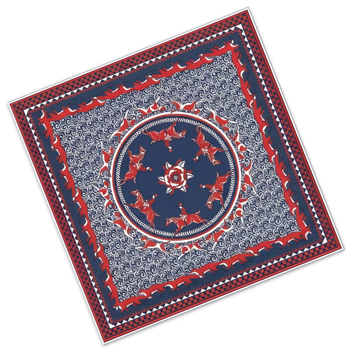 Hunt Club Medallion Equestrian Cotton Tablecloth 54"x 54"