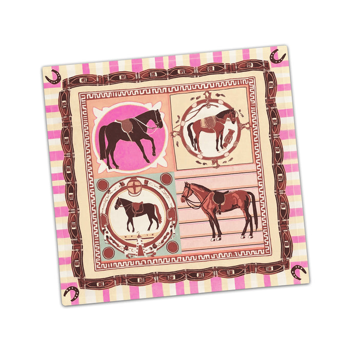 Pastel Paddock Equestrian Cotton Dinner Napkins - Set of 4