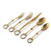 Equestrian Bit Flatware 5 Piece Setting - Shiny Gold