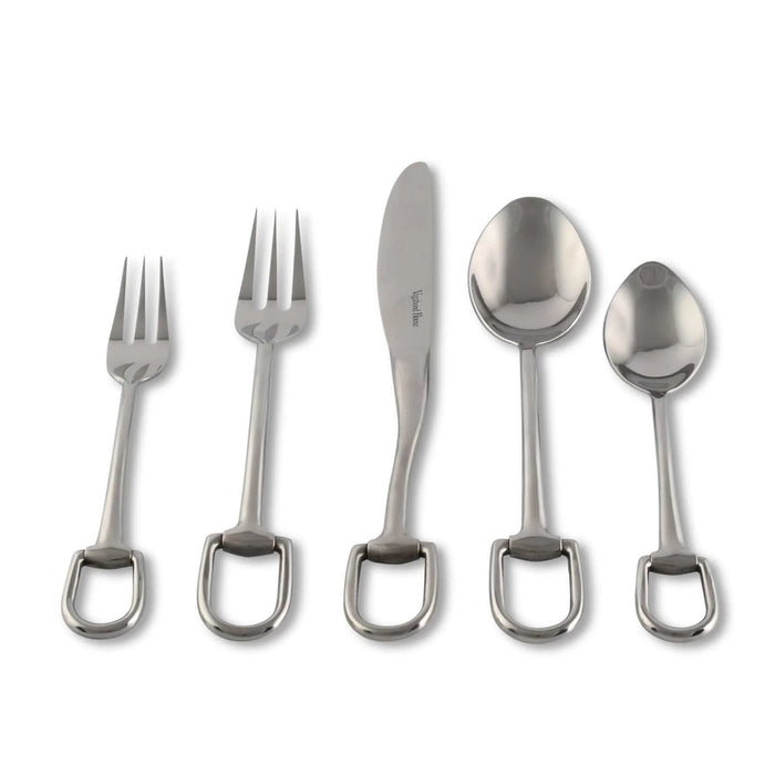 Equestrian Stirrup Flatware 5 piece Setting - Silver