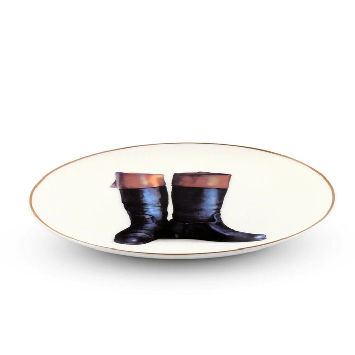 Wellington English Riding Boots Dessert Plate - 8.5"