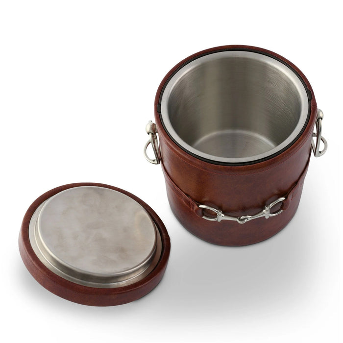 Equestrian Leather Ice Bucket with Bit