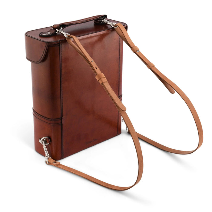 Equestrian Leather Double Wine Bottle Carrier with Snaffle Bit