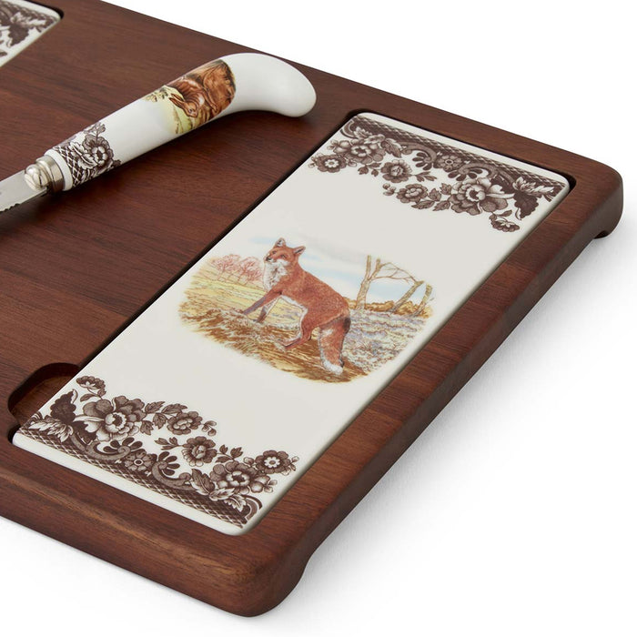 Woodland Fox & Hare Cheese Board with Knife by Spode