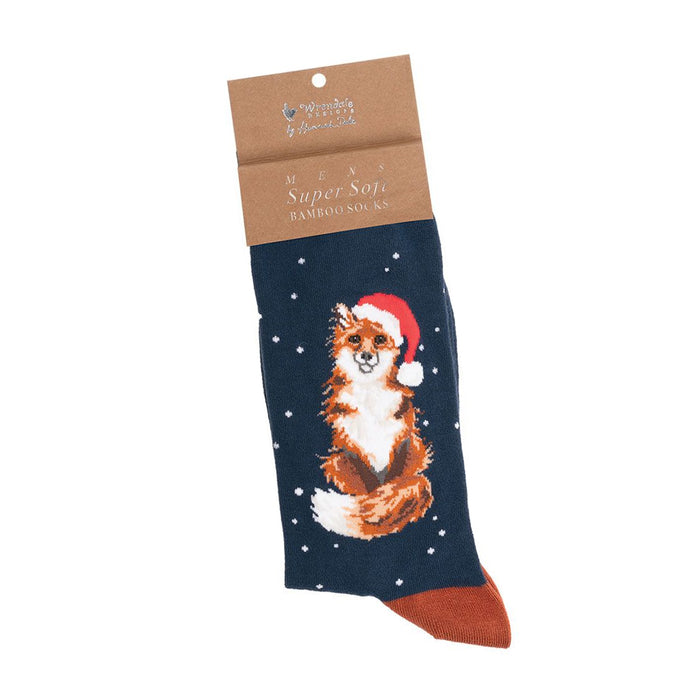 Festive Santa Fox Men's Socks by Wrendale
