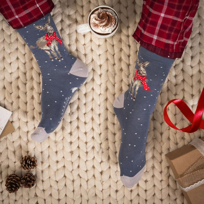 Holiday Donkey All Wrapped Up Men's Sock by Wrendale