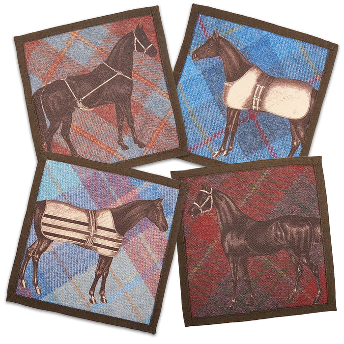 Equus Tweed Cotton Cocktail Napkins - Set of 4