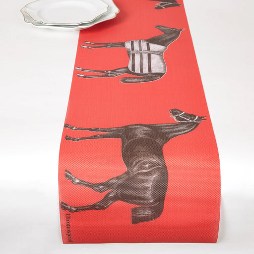 Heritage Equestrian Vinyl Table Runner - Wipe Clean