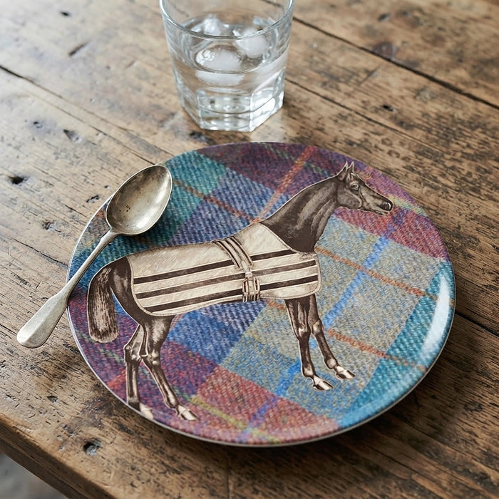 Equus Tweed Melamine Luncheon Plates - Set of 4